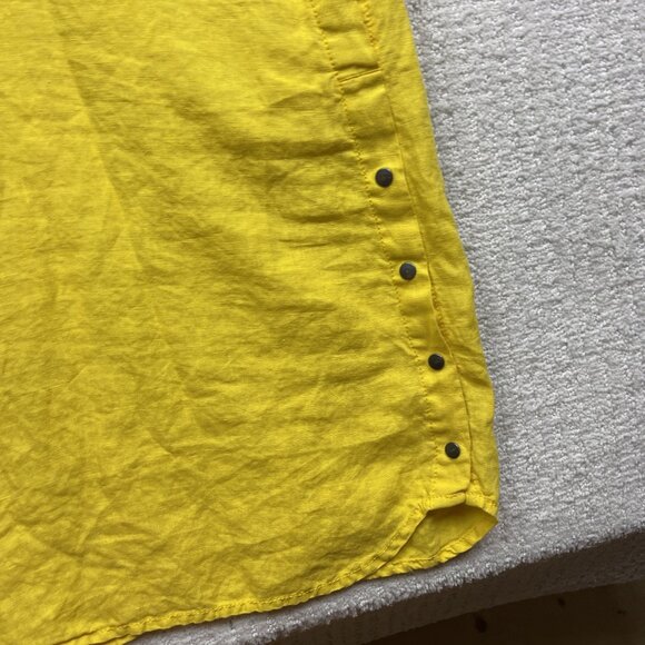 Sandwich Amsterdam Studio Linen Longline Henley Tunic Bright Yellow Women Sz 36 - Picture 5 of 15